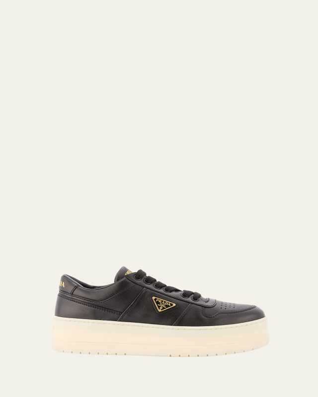 Downtown Leather Low-Top Platform Sneakers